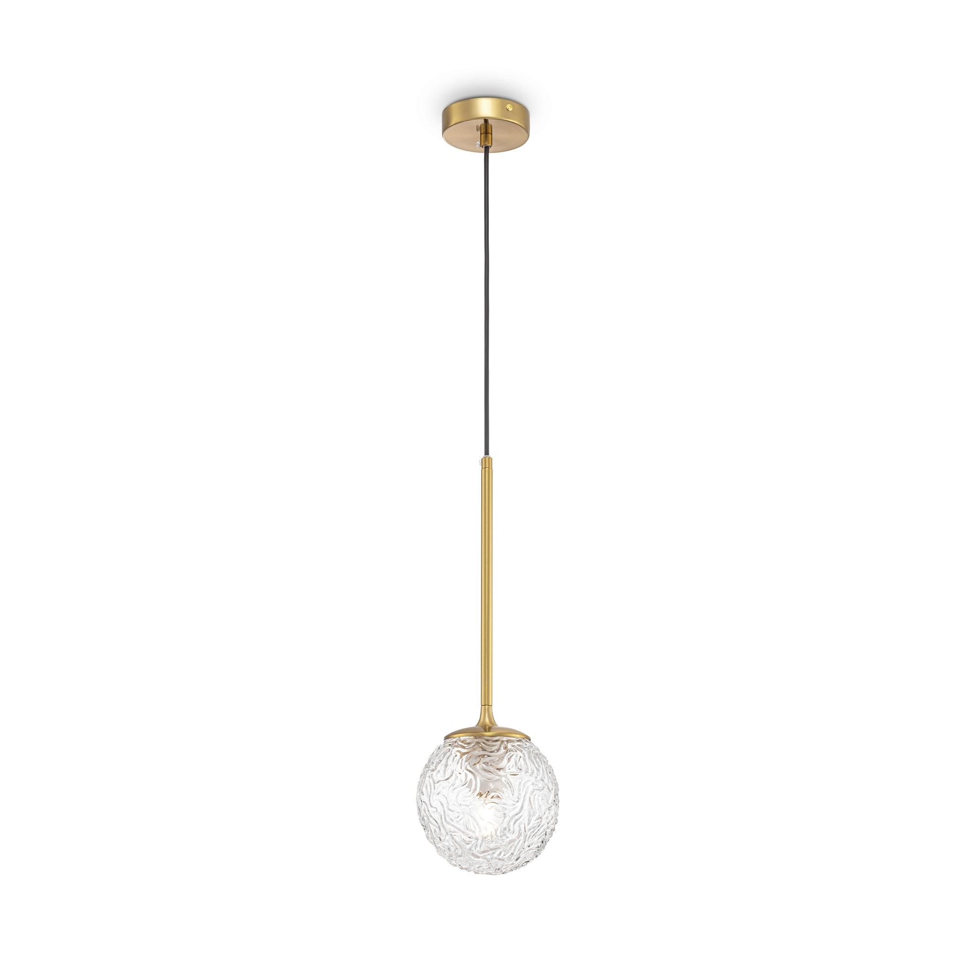 Pendelleuchte Ligero - Transparent/Messingfarben, Trend, Glas/Metall (15/43,5cm) - MAYTONI