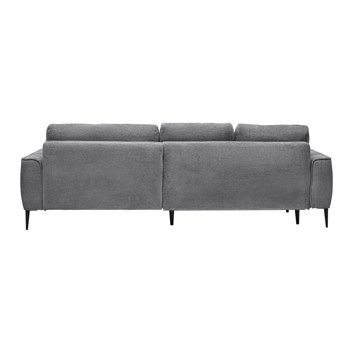 Rohová sedačka CUSTOM, pravá, šedá žinylka - šedá/černá, Moderní, kov/textil (255/164cm) - Mömax