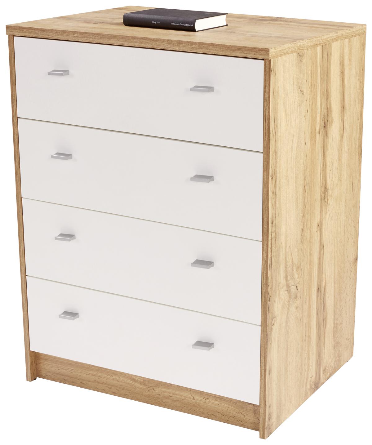 KOMODA 4-YOU NEW YUK06 - čierna/biela, Modern, kompozitné drevo (74/85,4/44,5cm)