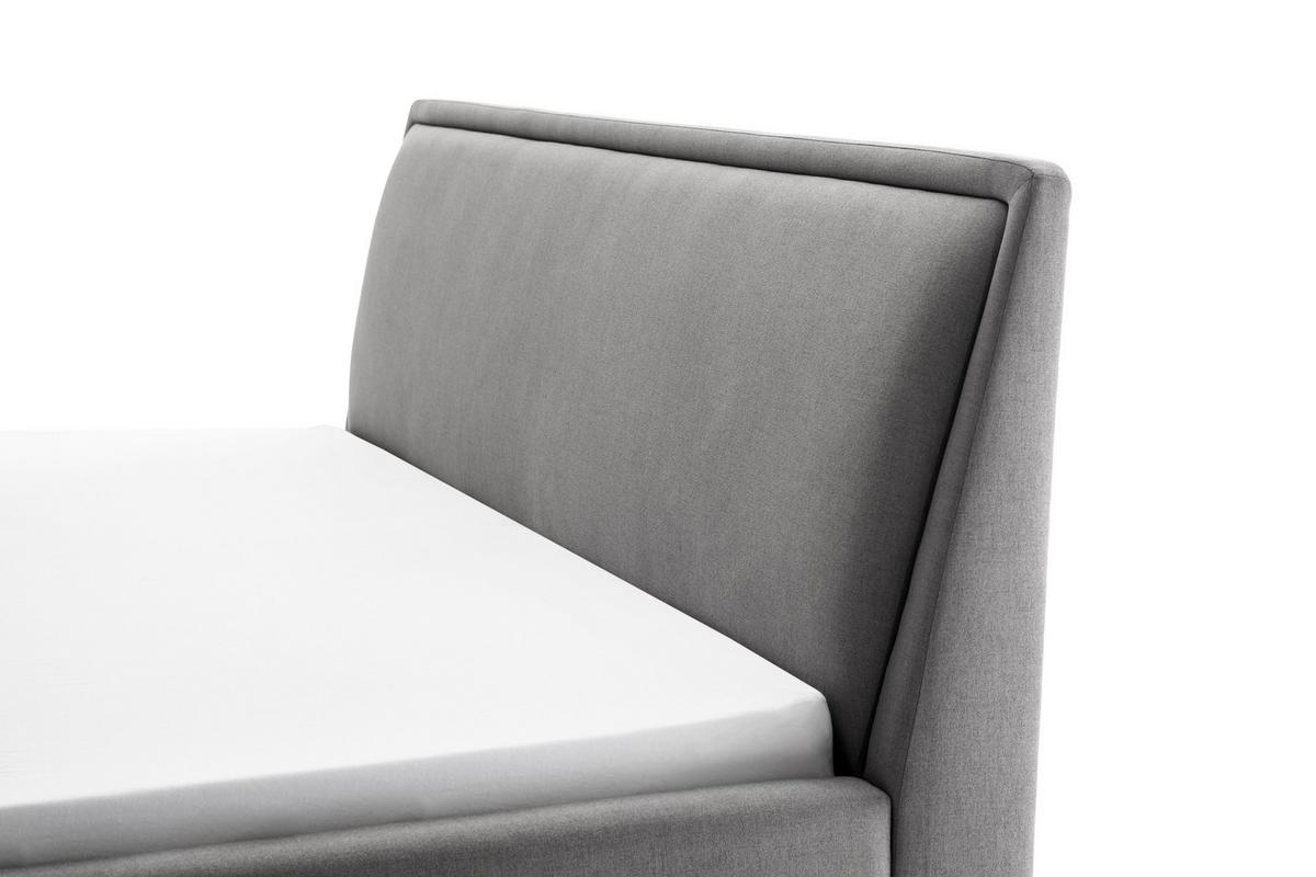 Polsterbett Frieda 180x200cm Hellgrau - Hellgrau/Schwarz, KONVENTIONELL, Textil (180/200cm) - Livetastic