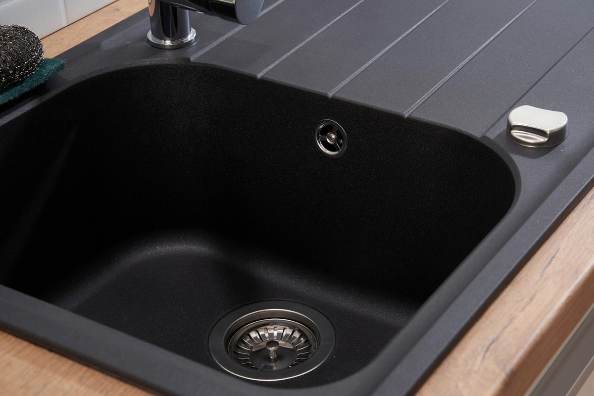 Spüle Respekta Stein Bxt: 86x50 cm - Schwarz, Trend, Stein (86/20,9/50cm) - Respekta
