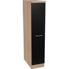 Apothekerschrank Merle Schwarz, Eiche Dekor B: 30cm - Eichefarben/Schwarz, Basics, Holzwerkstoff (30/144,8/60cm) - Respekta