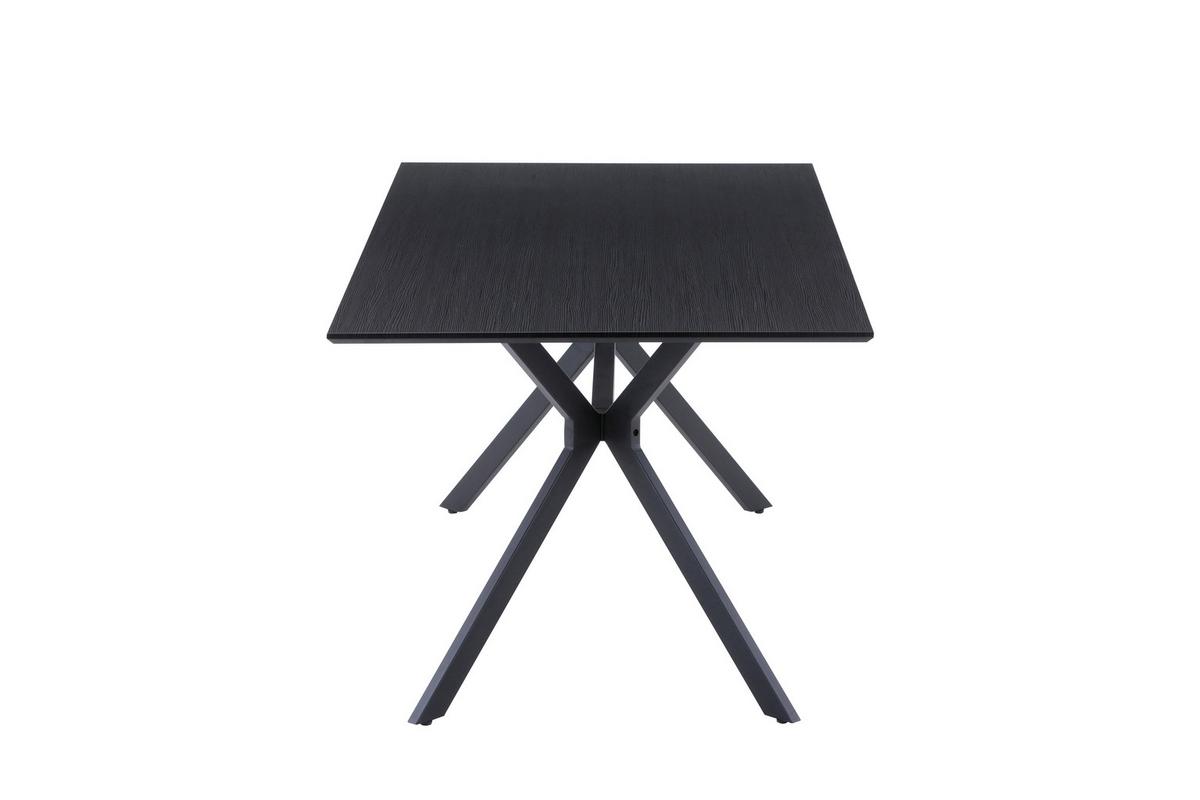 Esstisch Schwarz, Dunkelgrau L: 180cm - Dunkelgrau/Schwarz, Design, Holzwerkstoff/Metall (180/90/75cm) - Livetastic