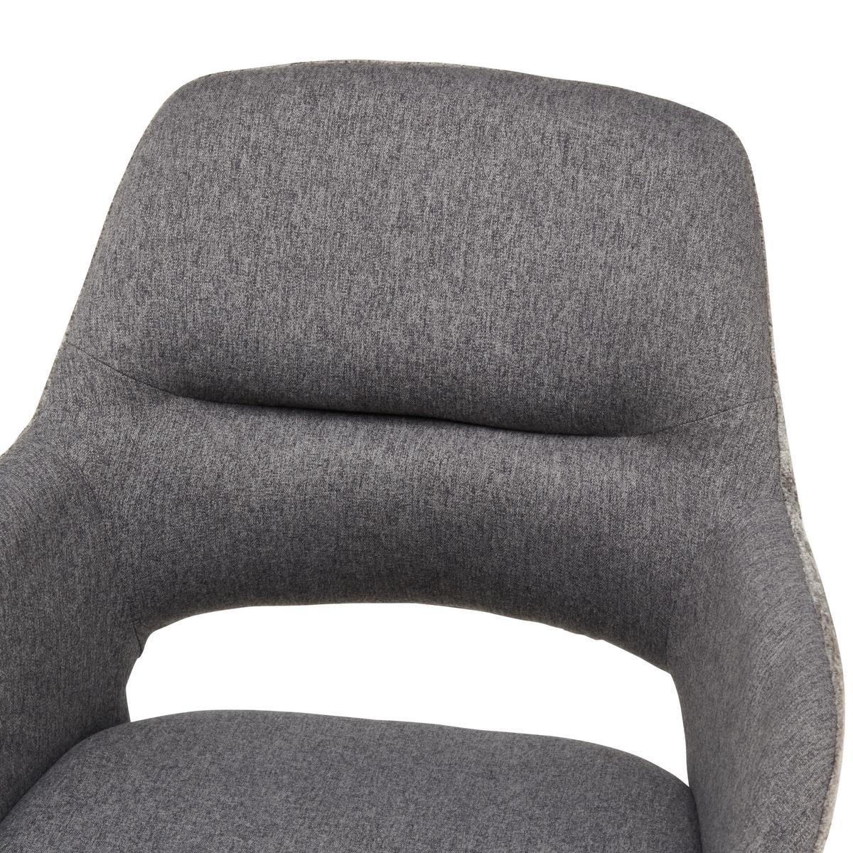 Armlehnstuhl Kaan Chenille Grau, B: 61 Cm - Schwarz/Grau, KONVENTIONELL, Textil/Metall (61/85/63cm) - MID.YOU