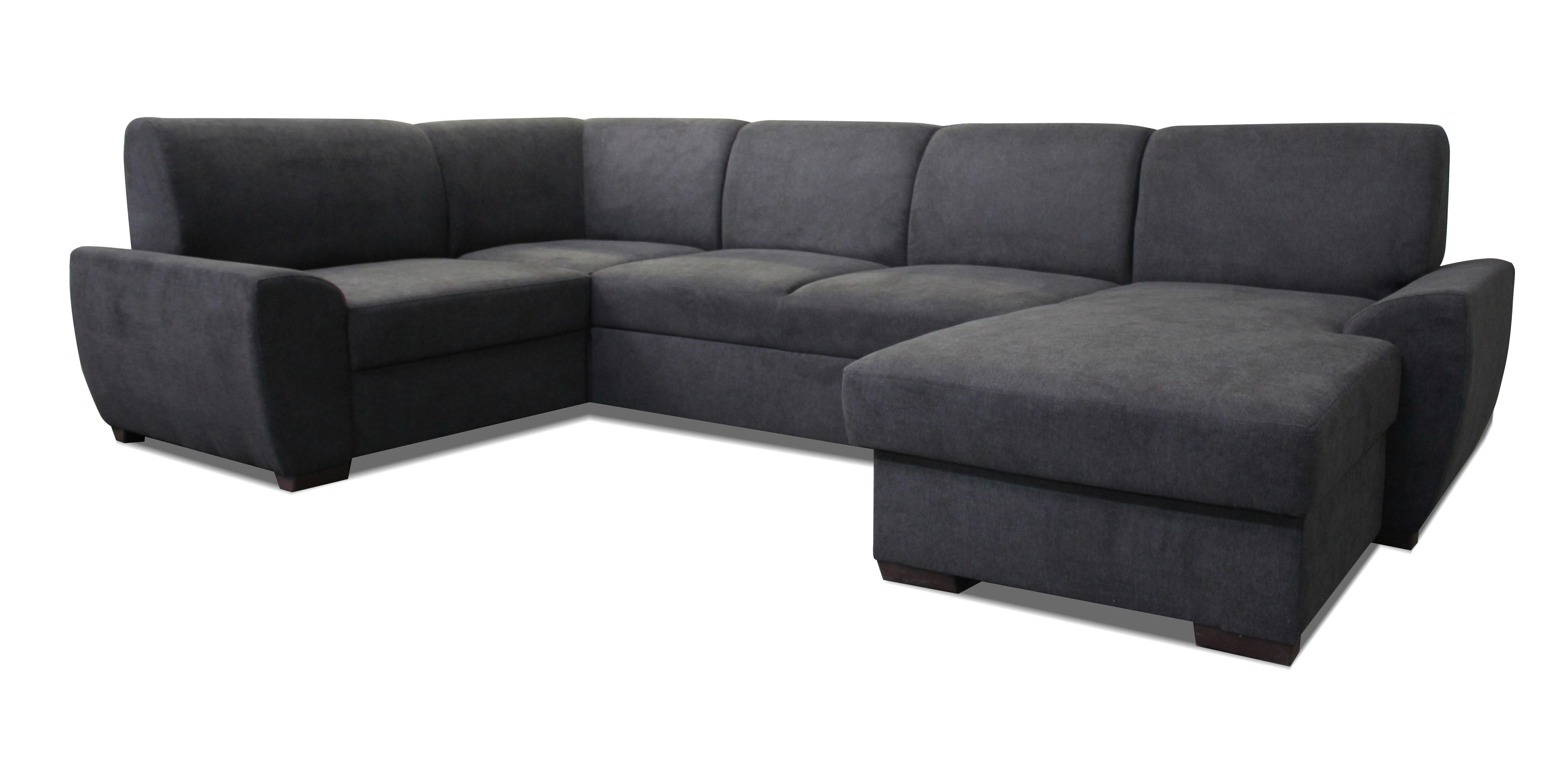 Wohnlandschaft Mara Dunkelgrau 190x310x160 cm - Dunkelgrau/Dunkelbraun, Design, Textil (190/310/160cm) - Livetastic