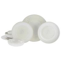 Tafelservice Unico Toscania Steinzeug, Creme, 8-teilig - Creme/Weiß, Basics, Keramik - Creatable