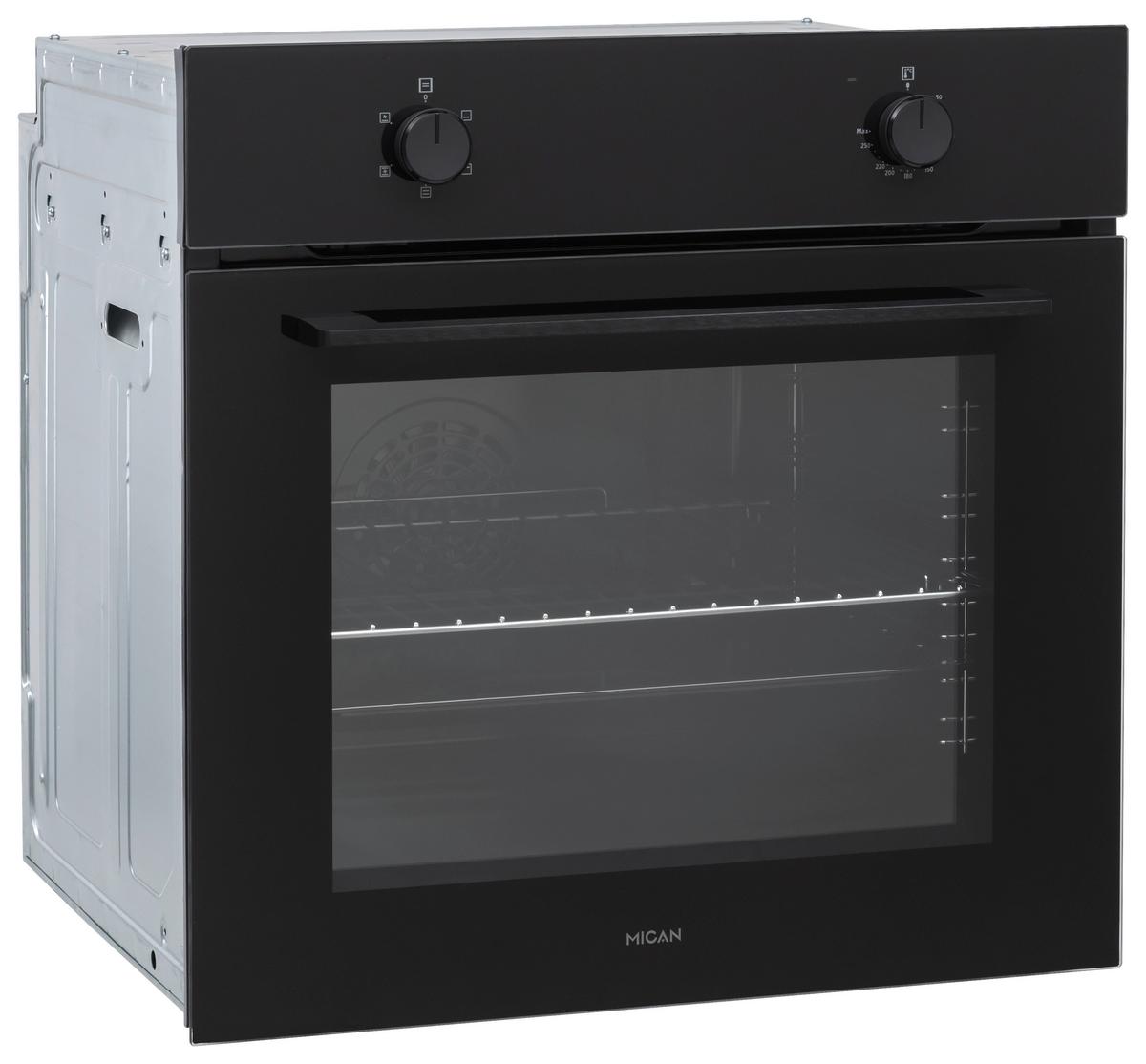 Einbaubackofen Boaus65 - Schwarz, Basics, Glas/Metall (59,5/59,5/55-57cm) - Mican