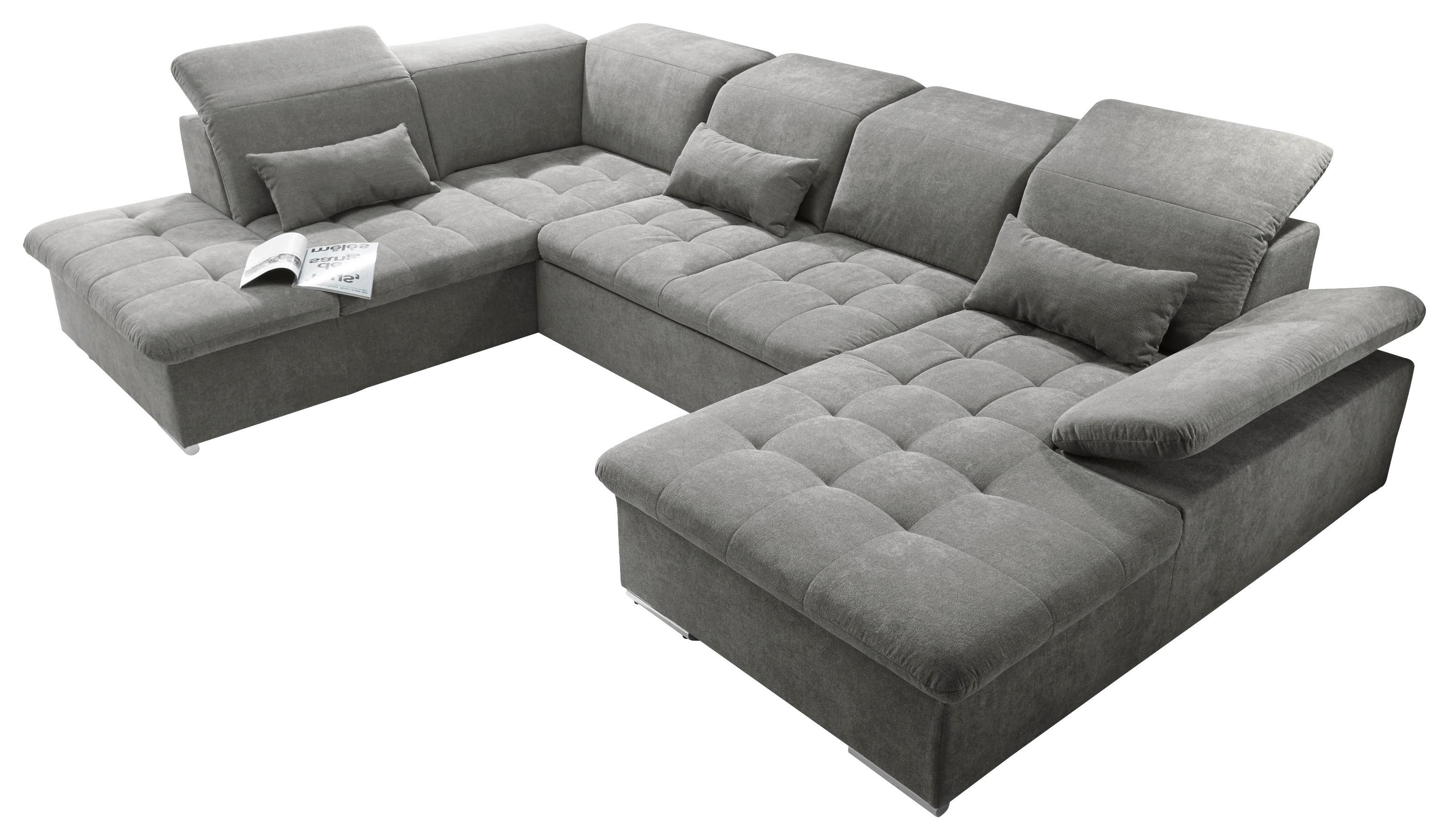 Sedacia súprava bahenná - bahenná hnedá/strieborná, Konventionell, textil/plast (240/340/188cm) - MID.YOU