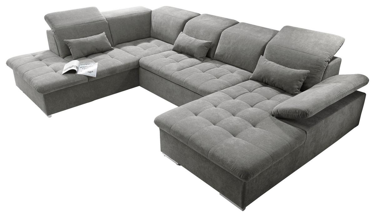 Sedacia súprava bahenná - bahenná hnedá/strieborná, Konventionell, textil/plast (240/340/188cm) - MID.YOU