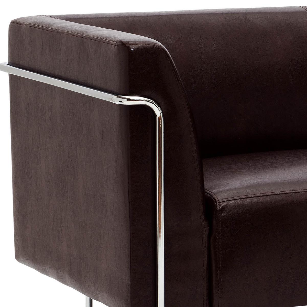 2-sitzer-sofa Curacao Braun Curacao - Dunkelbraun/Silberfarben, MODERN, Textil (130/71/74cm) - MID.YOU
