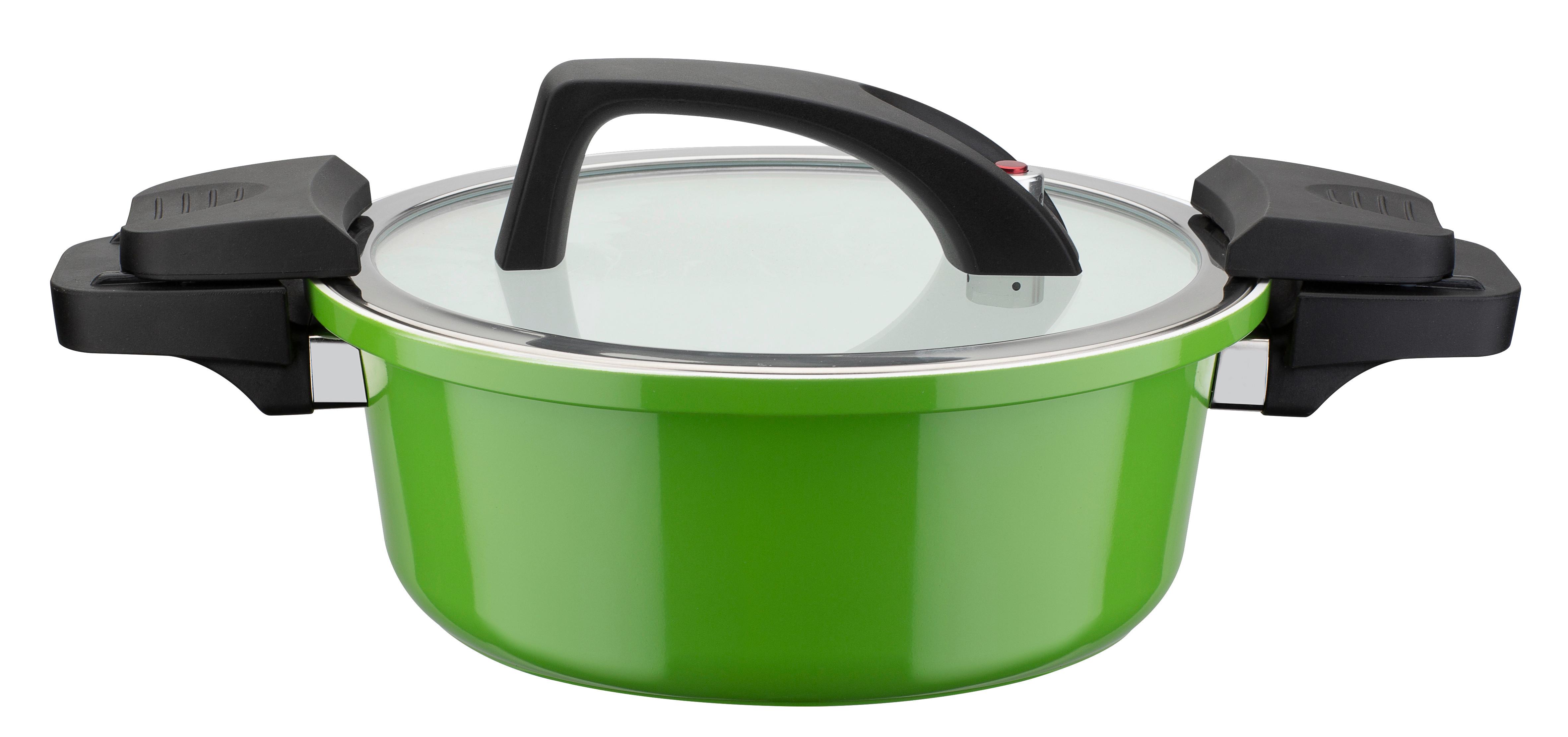 Kochtopf 4 l Aluminium, hellgrün - Hellgrün, Basics, Metall (24/10cm) - GSW