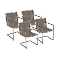 Gartenstuhl Sienna - Taupe/Silberfarben, Basics, Kunststoff/Metall (57/87/56cm) - Gardenson