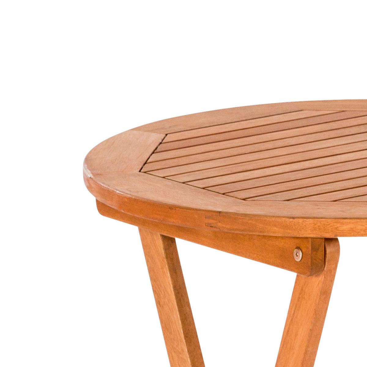 Gartentisch Klappbar Echtholz Ø 65 cm - Naturfarben, KONVENTIONELL, Holz (65/75/65cm) - Gardenson