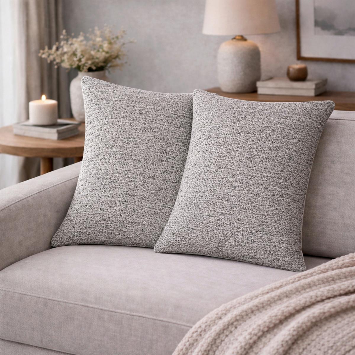 Kissenhüllen-set Fjella - Grau Hochglanz, Basics, Textil (40/40cm)