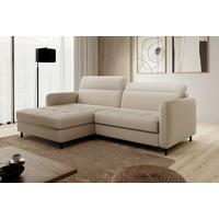 Ecksofa Gomsi Creme S: 165x228 cm - Creme/Schwarz, Design, Textil (165/228cm) - MID.YOU