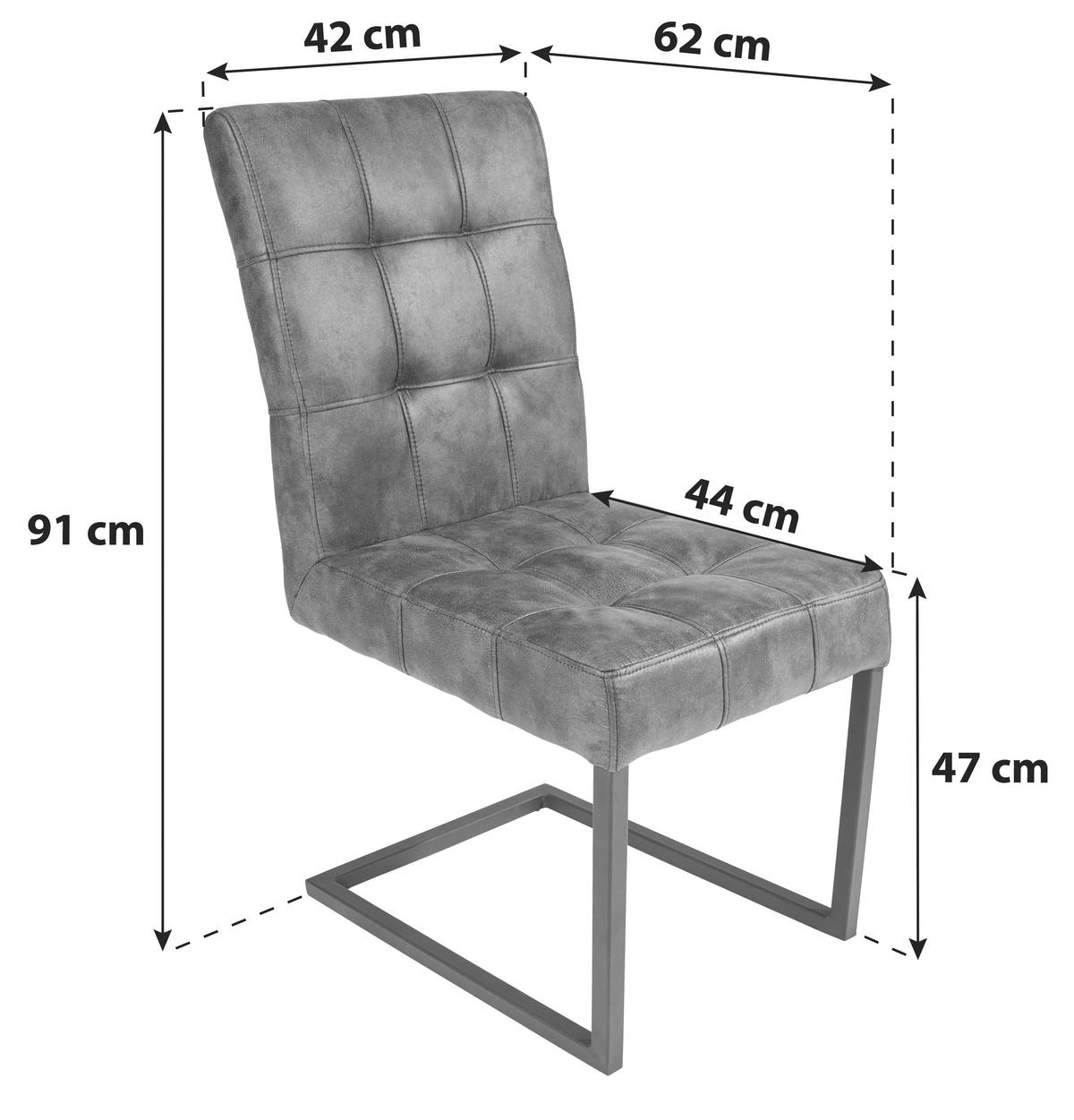 Szánkótalpas Szék Donna S - barna/antracit, Modern, textil/fém (42/91/62cm)