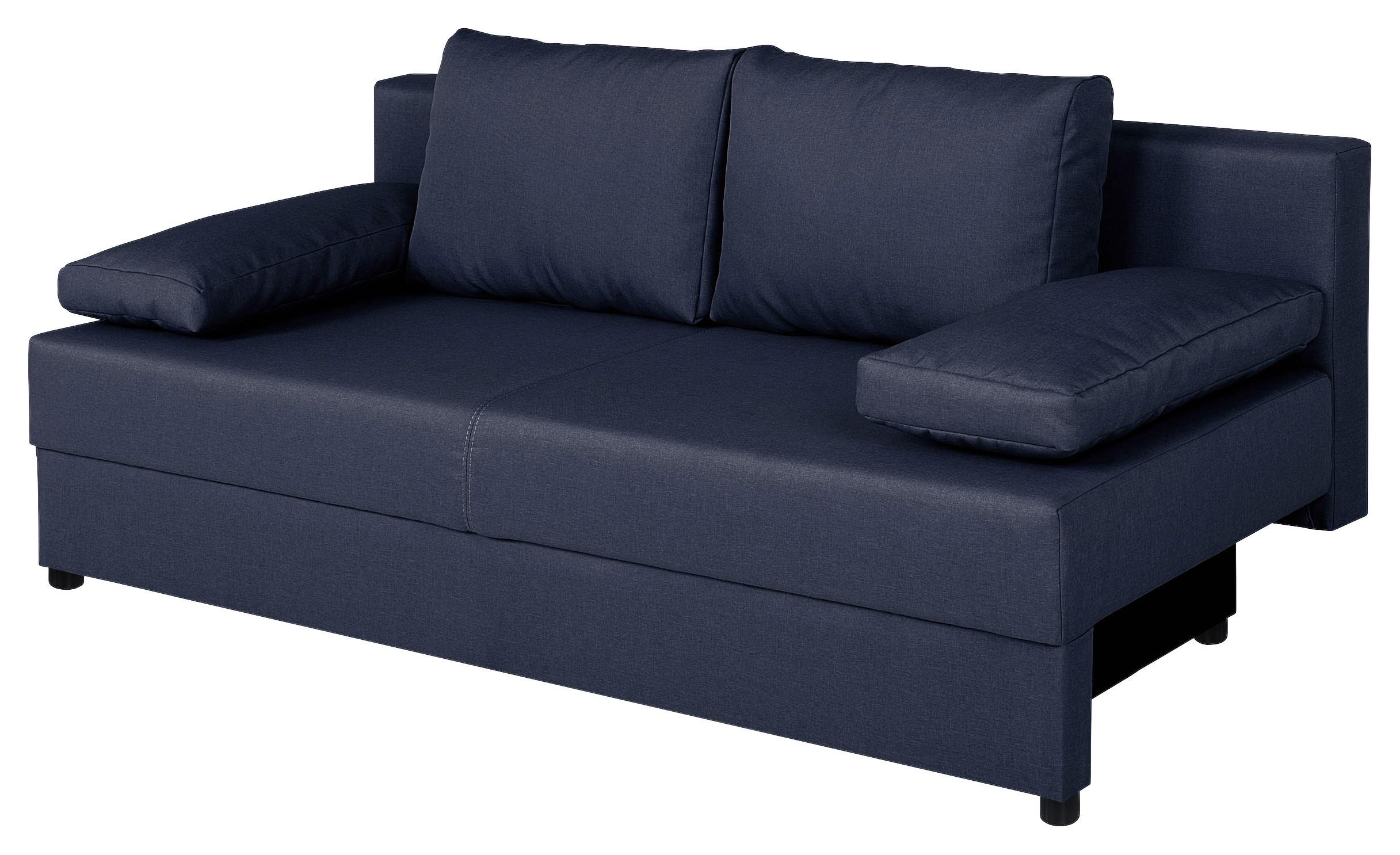 Rozkladacia pohovka MEGA, kobaltová - čierna/grafitová, Basics, kompozitné drevo/textil (190/80/75cm) - Based