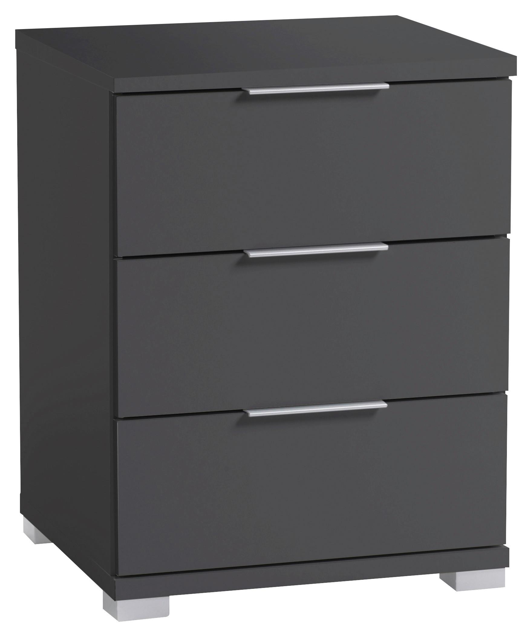 NACHTKÄSTCHEN SMILLA 3L G - Alufarben/Graphitfarben, KONVENTIONELL, Holzwerkstoff (46/61/42cm)