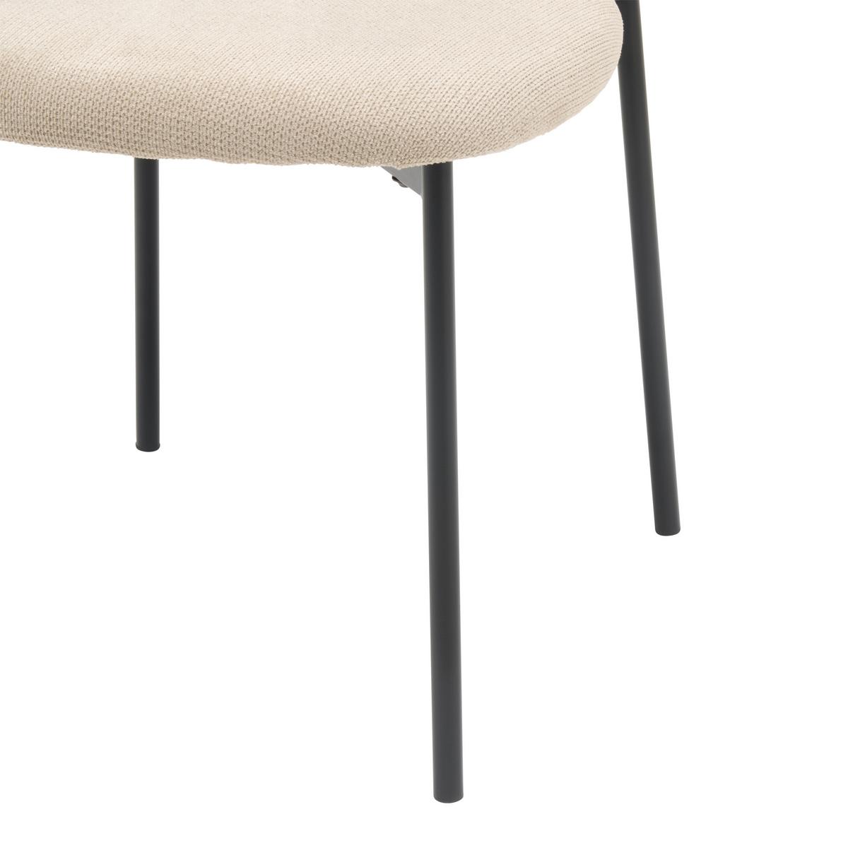 Vierfußstuhl Fenja Webstoff Beige, B: 53 Cm - Beige/Schwarz, KONVENTIONELL, Textil/Metall (53/80/57cm) - MID.YOU