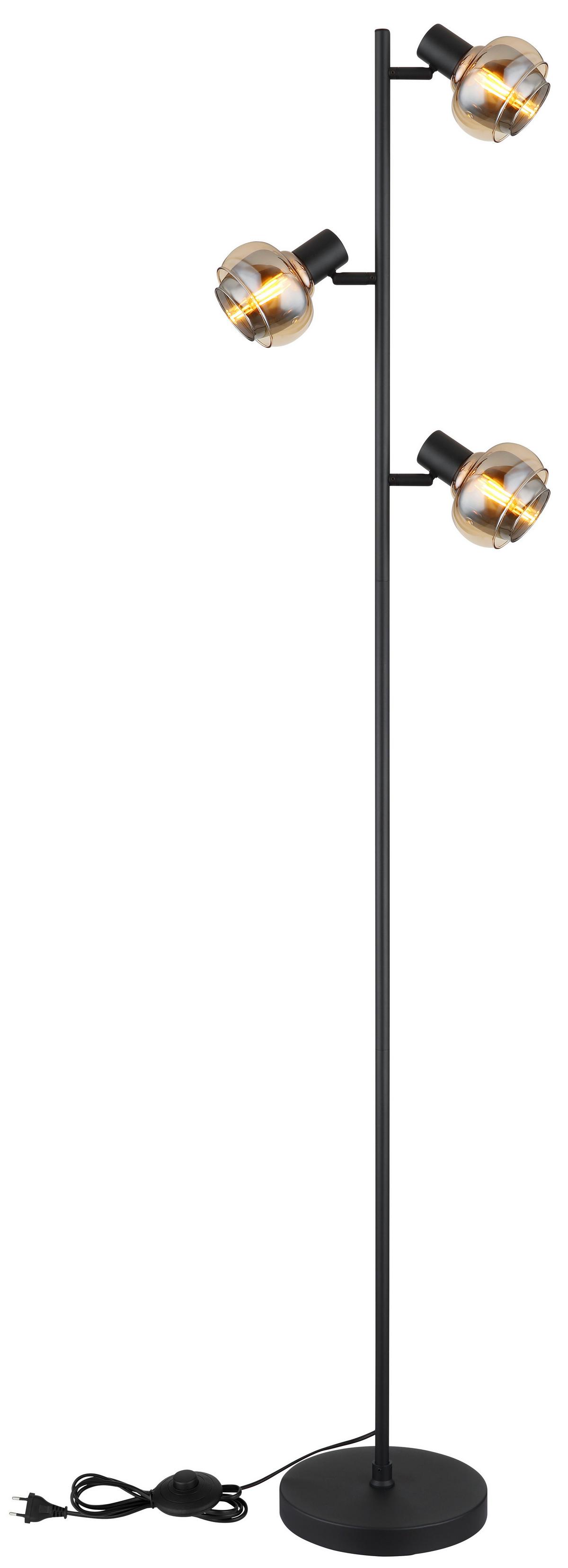 Stehleuchte 54309sb - Schwarz, Basics, Glas/Metall (25/23cm) - Globo