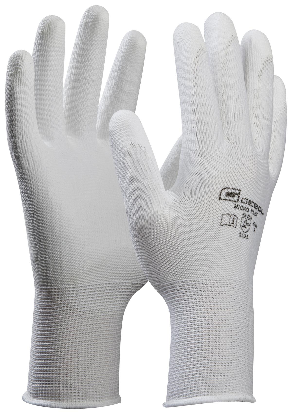 Arbeitshandschuhe 709242 Weiß Gr. 8 Pu-Beschichtung - Weiß, KONVENTIONELL, Textil (8null) - Gebol