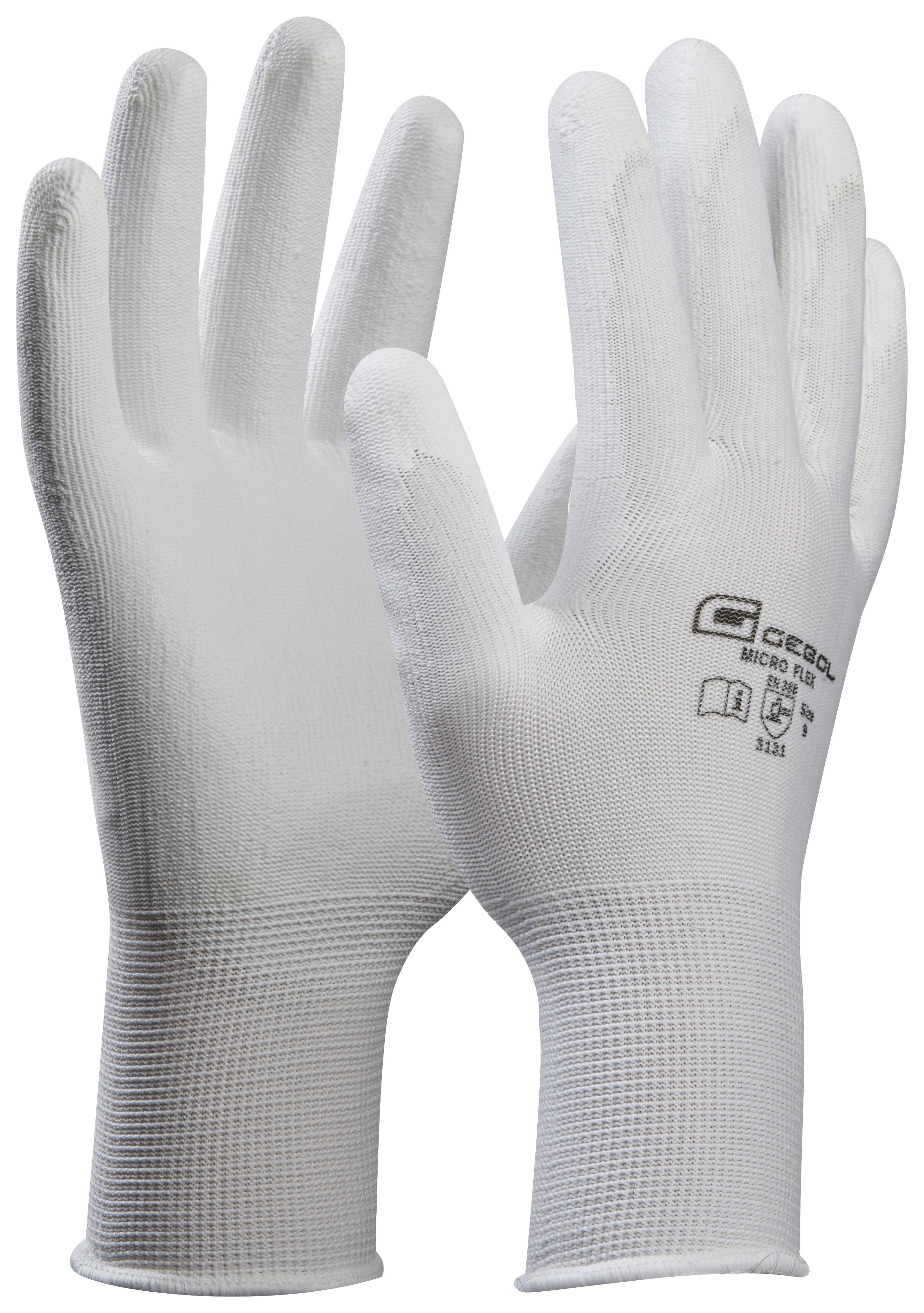 Arbeitshandschuhe 709242 Weiß Gr. 8 Pu-Beschichtung