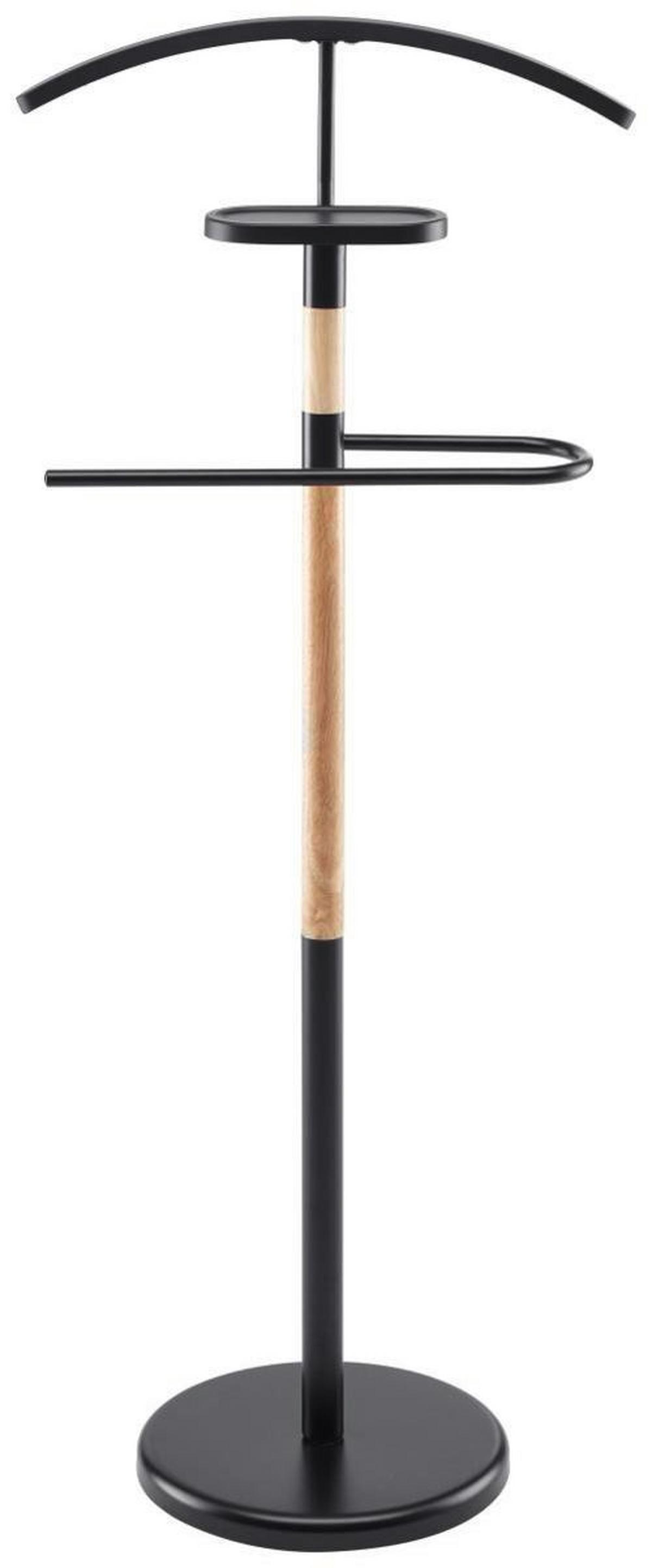 Němý sluha MICHA - černá/přírodní barvy, Konvenční, kov/dřevo (46,5/112/28,5cm) - Mömax