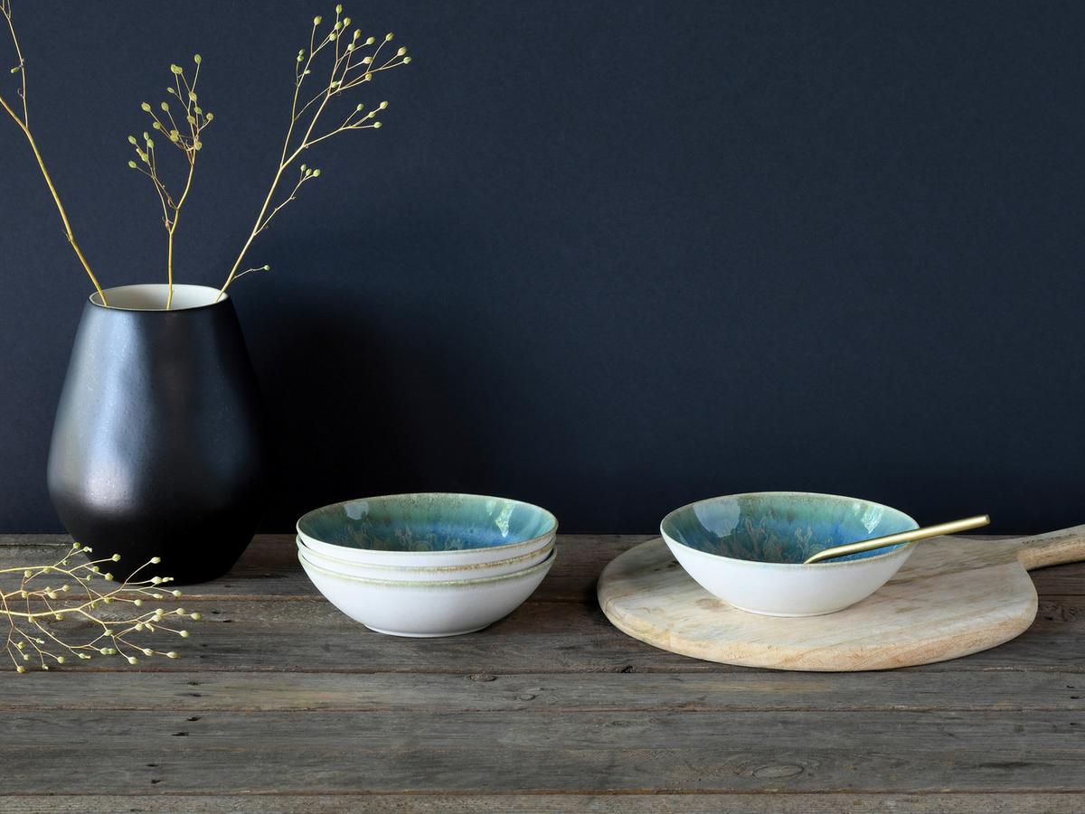 YUKi Servierschalenst Blau/Grün 4-teilig - Blau/Grün, Basics, Keramik (17cm) - Creatable
