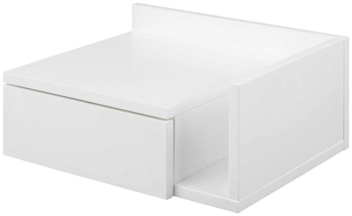 Noční stolek ASHLAN bílá - bílá, Moderní, kompozitní dřevo (40/16,5/32cm) - MID.YOU