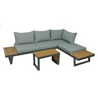 Loungegarnitur Felice - Schwarz/Braun, Basics, Holz/Kunststoff - Gardenson
