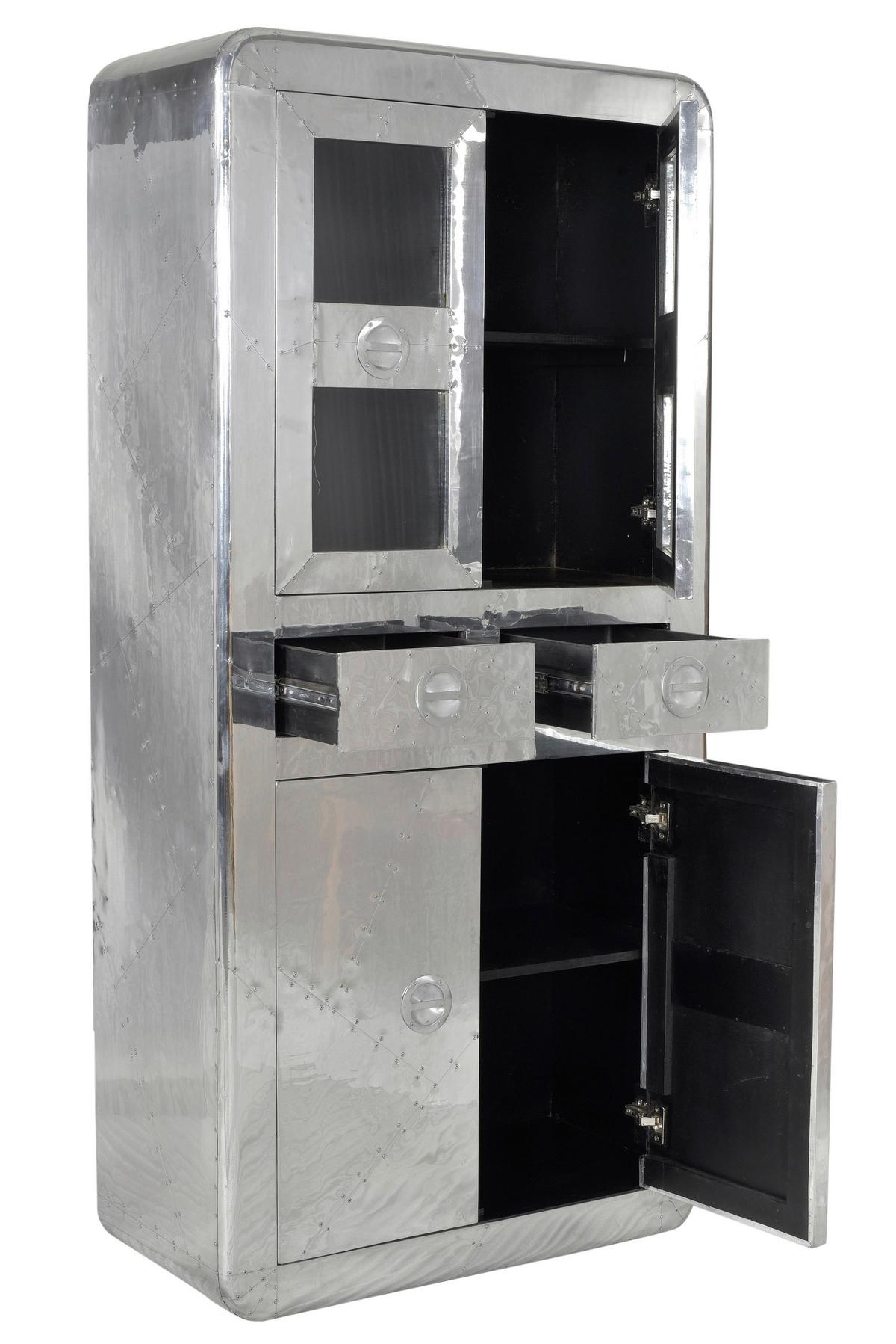 VITRINE Silberfarben B: 90cm - Silberfarben, Design, Holz/Holzwerkstoff (90/187/40cm) - MID.YOU