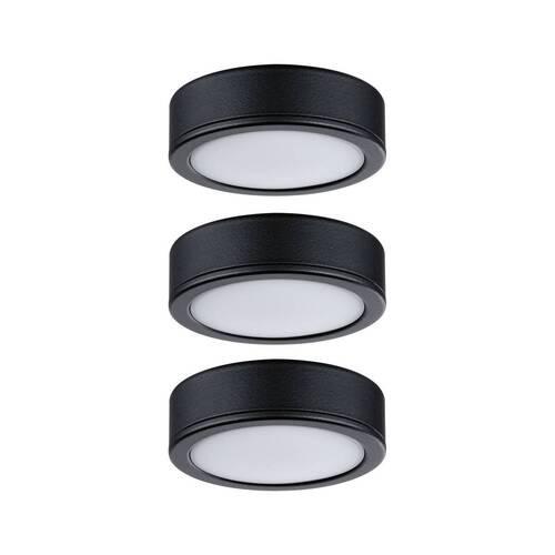 Unterbauleuchte 3x Led 3 W Kunststoff Schwarz Flach - Schwarz, Basics, Kunststoff (6,5/1,7cm) - Paulmann