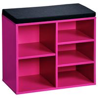 Schuhregal 4 Ablagen 5 Paar Grün H: 48 cm - Pink/Schwarz, Basics, Holzwerkstoff/Textil (51,5/48/29,5cm) - Kesper