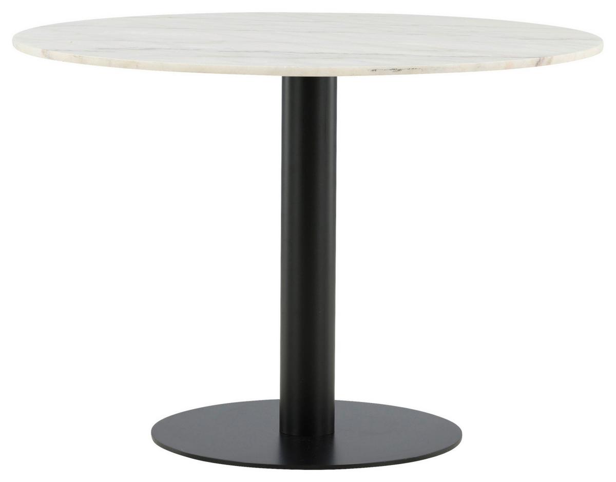 Esstisch Estelle - Schwarz/Weiß, Design, Stein/Metall (106/106/75cm) - Livetastic
