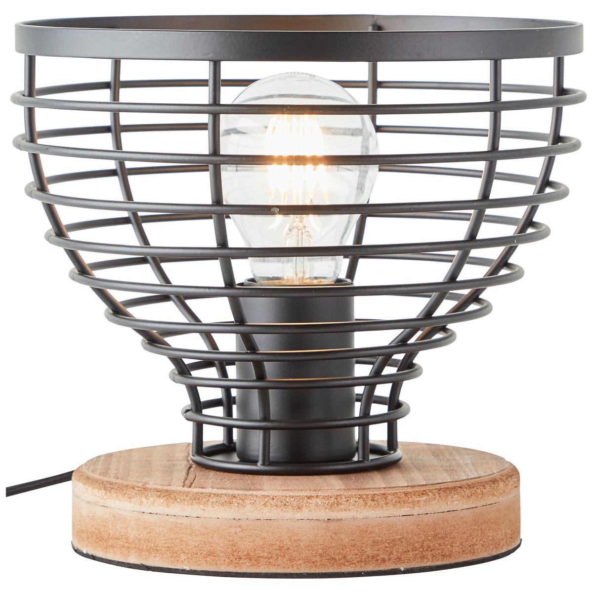 Tischleuchte 93153/76 Avia - Schwarz/Braun, Natur, Holz/Metall (20/18,5cm) - Brilliant