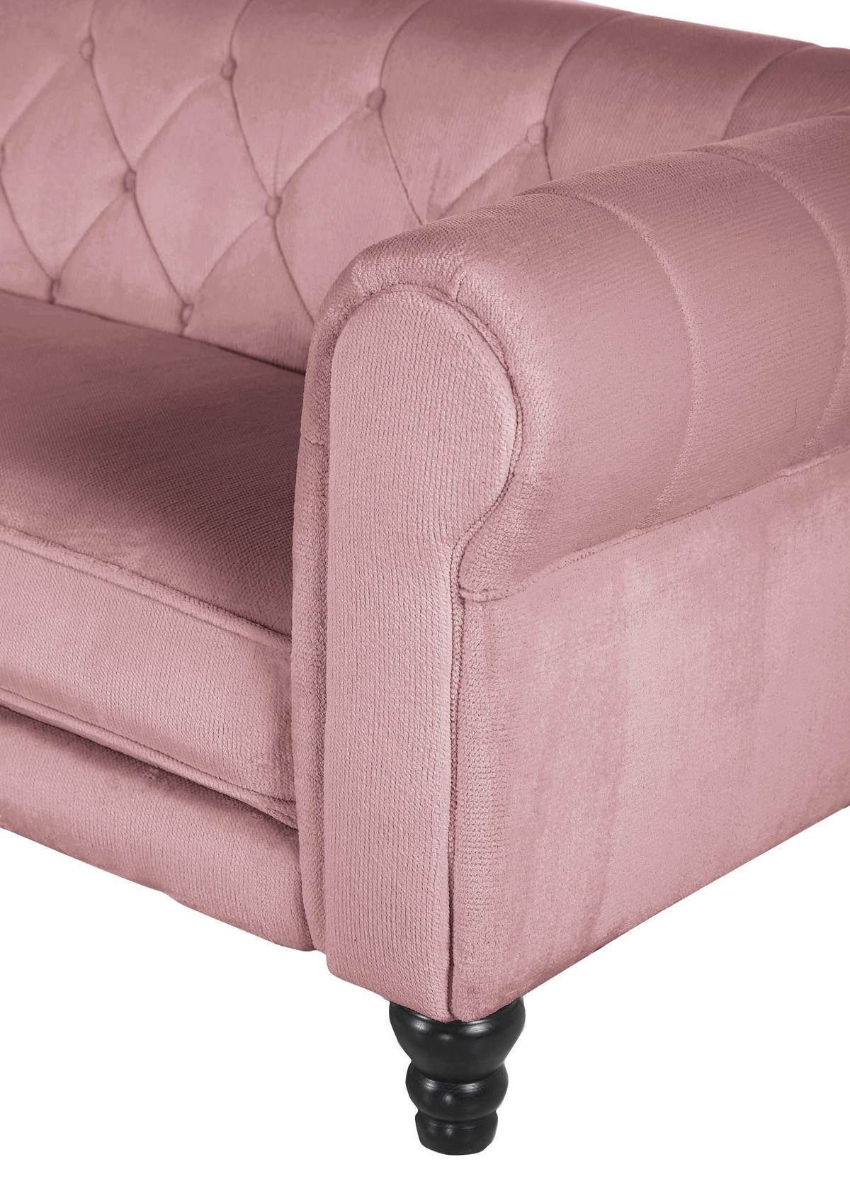Ecksofa Jonte Rosa S: 160x260 cm - Dunkelbraun/Rosa, Design, Textil (160/260cm) - MID.YOU