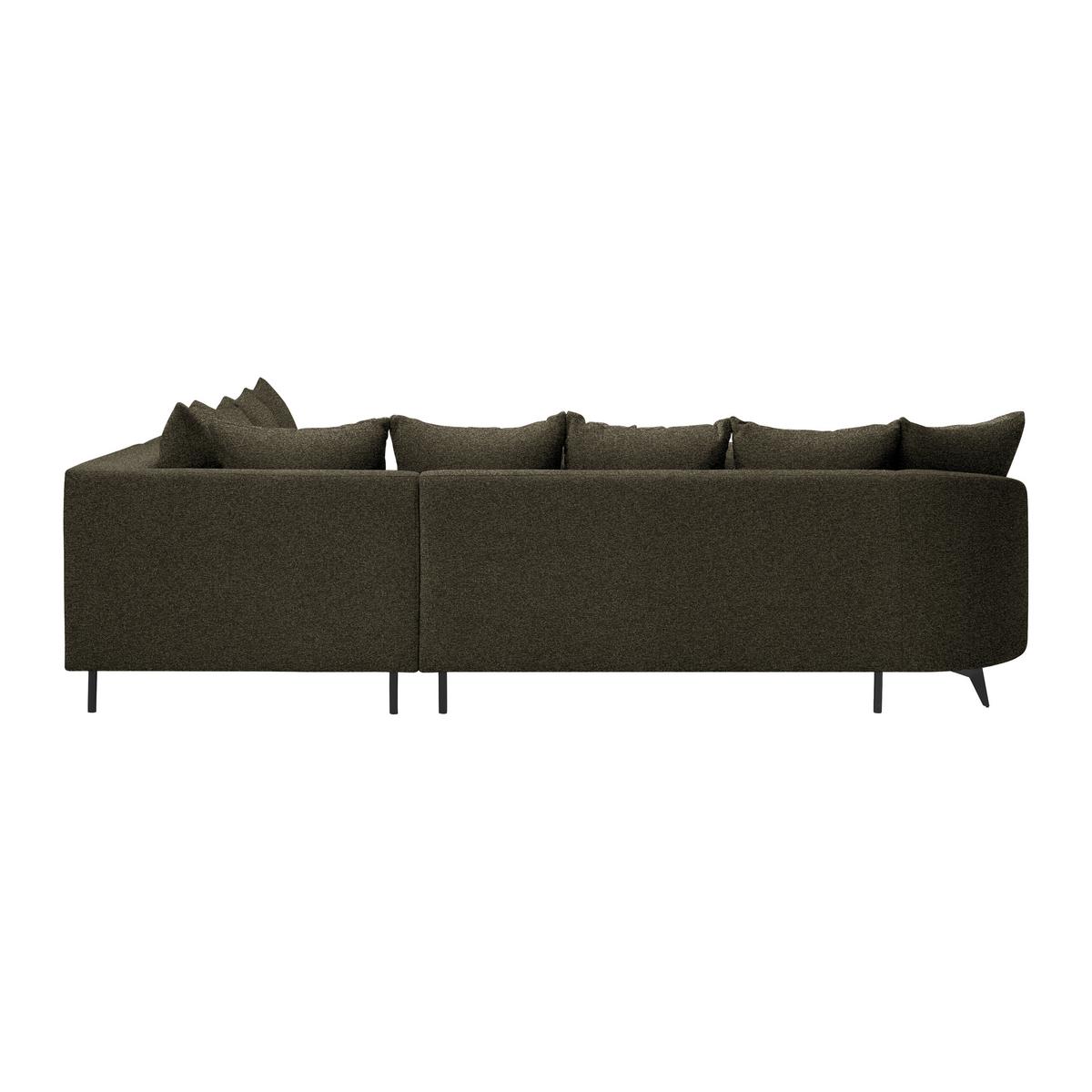 Rohová sedačka AXEL, pravá, tmavě zelená tkanina - černá/tmavě zelená, Moderní, kov/textil (291/250cm) - Mömax