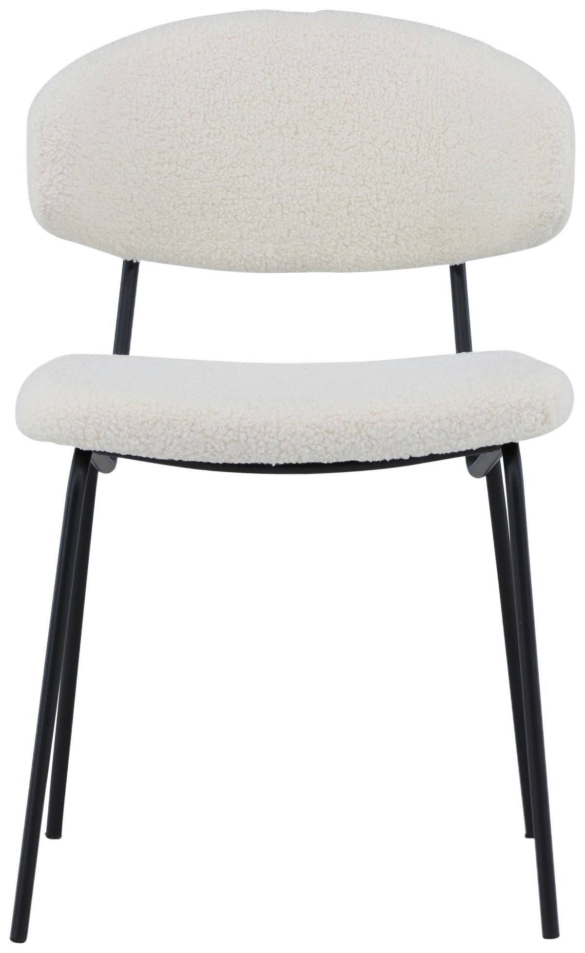 Stuhl-Set Chico - Schwarz/Weiß, Design, Textil/Metall (50/79/57cm) - Livetastic