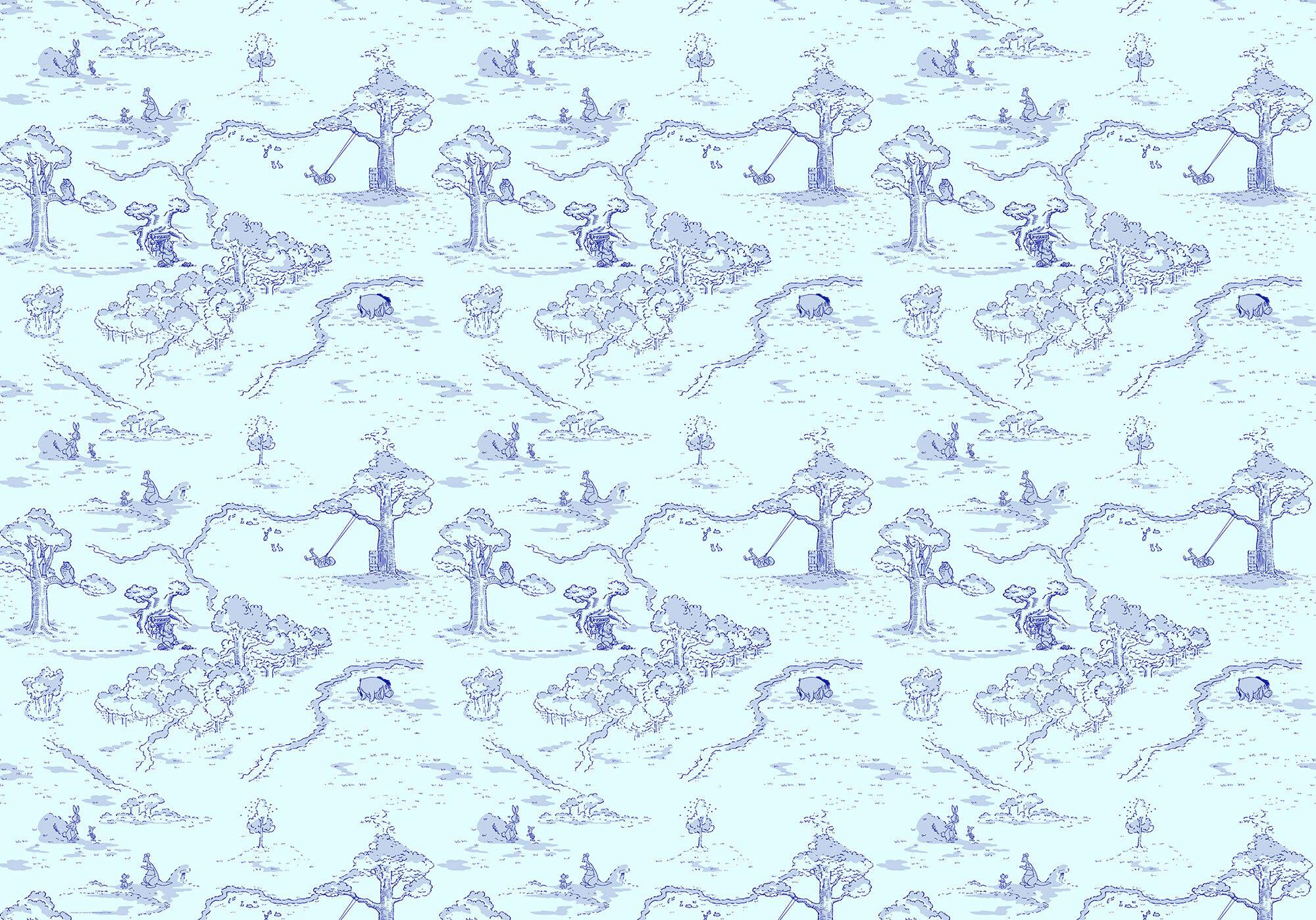 Fototapete Winnie The Pooh Pat - Blau, Trend, Textil (400/280cm)