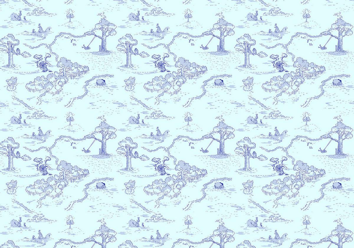 Fototapete Winnie The Pooh Pat - Blau, Trend, Textil (400/280cm)