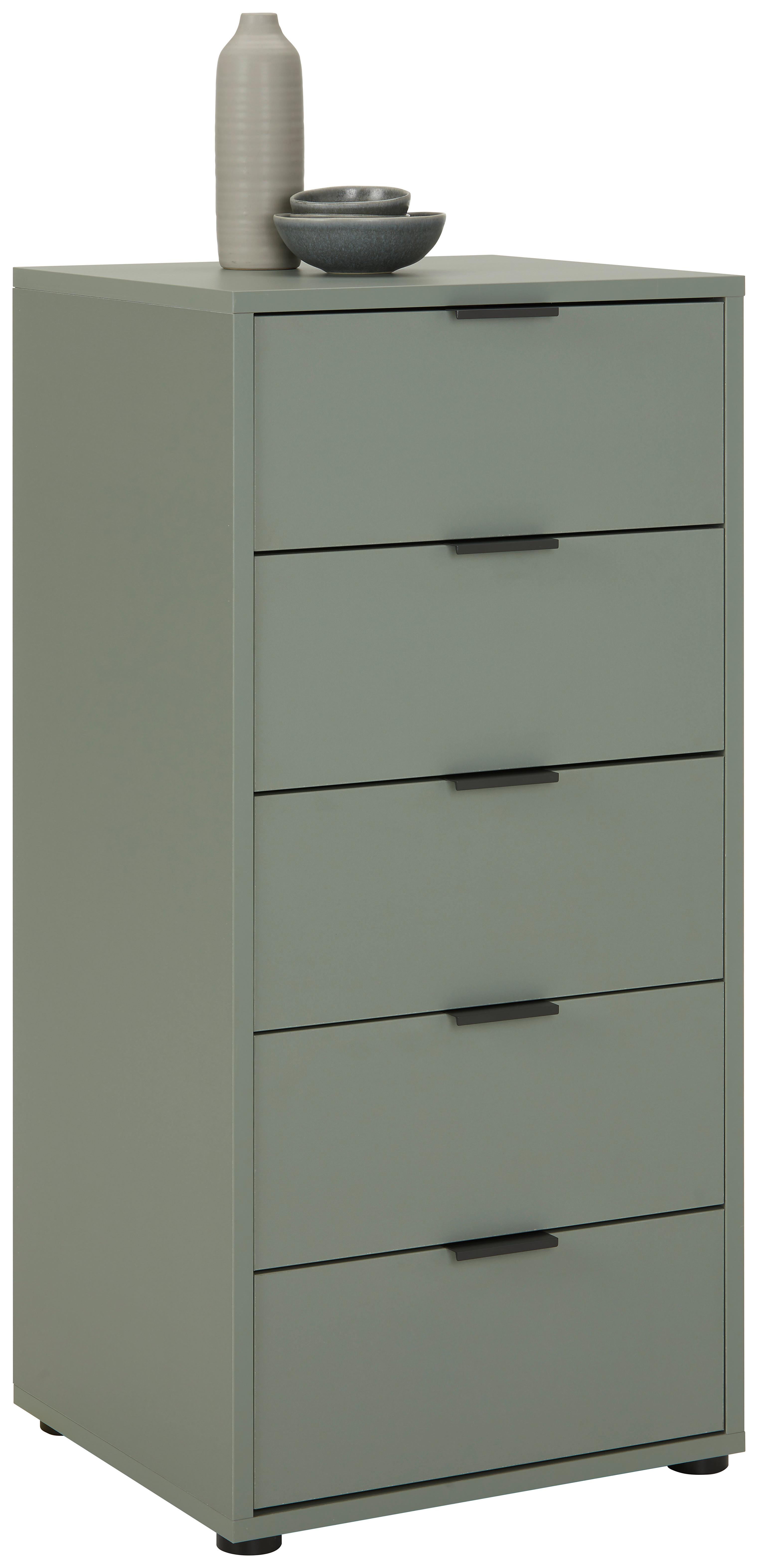 Úzká komoda se zásuvkami Bounty, šalvějově zelená - šalvějově zelená/zelená, Moderní (51/108/45cm) - Premium Living