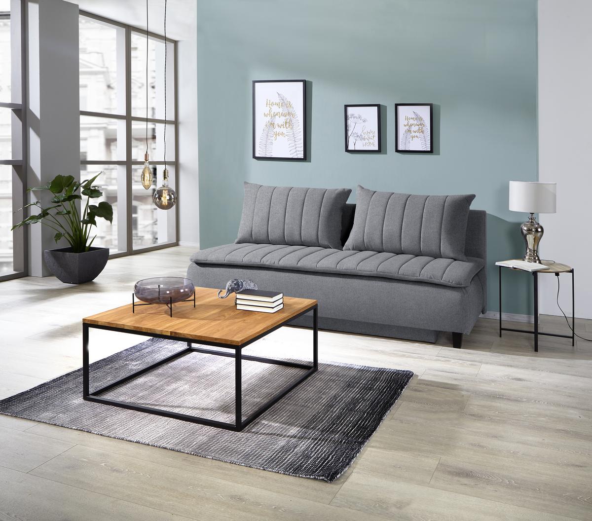 Boxspring pohovka na spanie Marino, tmavosivá - čierna/tmavosivá, Modern, drevo/textil (208/102/96cm) - Luca Bessoni