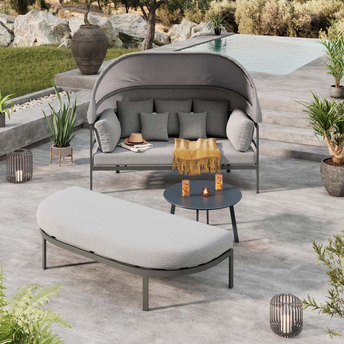 Sonneninsel Zadar - Dunkelgrau, MODERN, Textil/Metall (178/152/90cm) - Beldano