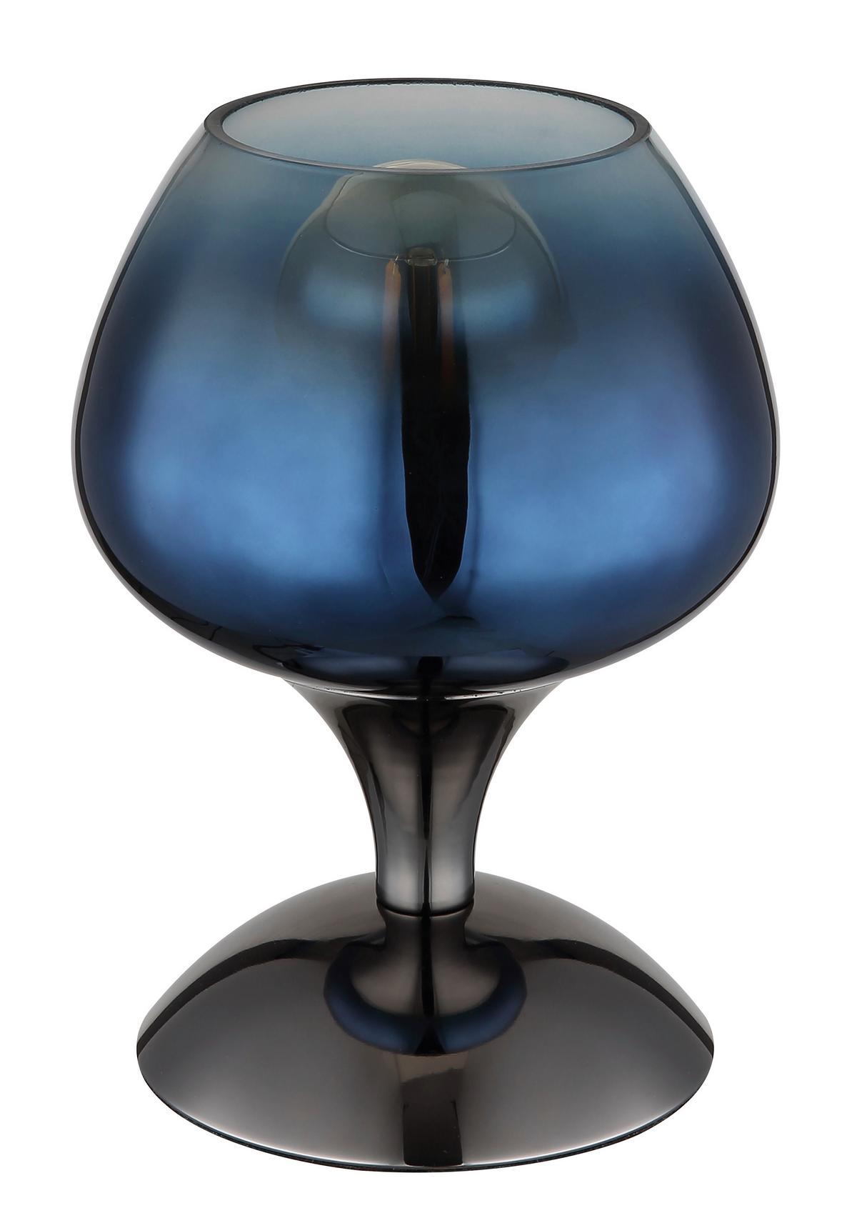 Tischleuchte 15548t5 - Blau/Klar, Trend, Glas/Metall (15/20,5cm) - Globo