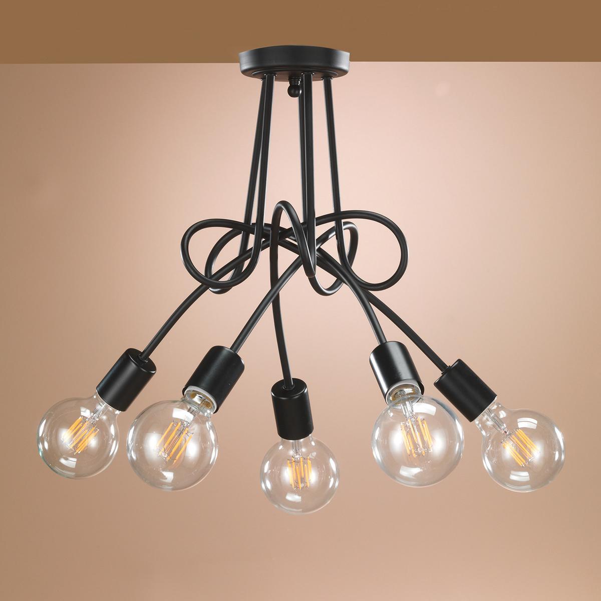Deckenleuchte Schwarz L: 65 cm 22w - Schwarz, Basics, Metall (65/65/50cm)