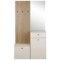 Garderobe Erika Eichefarben Kaschmir  B:100 cm - Kaschmir/Eiche Artisan, MODERN, Glas/Holzwerkstoff (100/192,1/36,6cm)