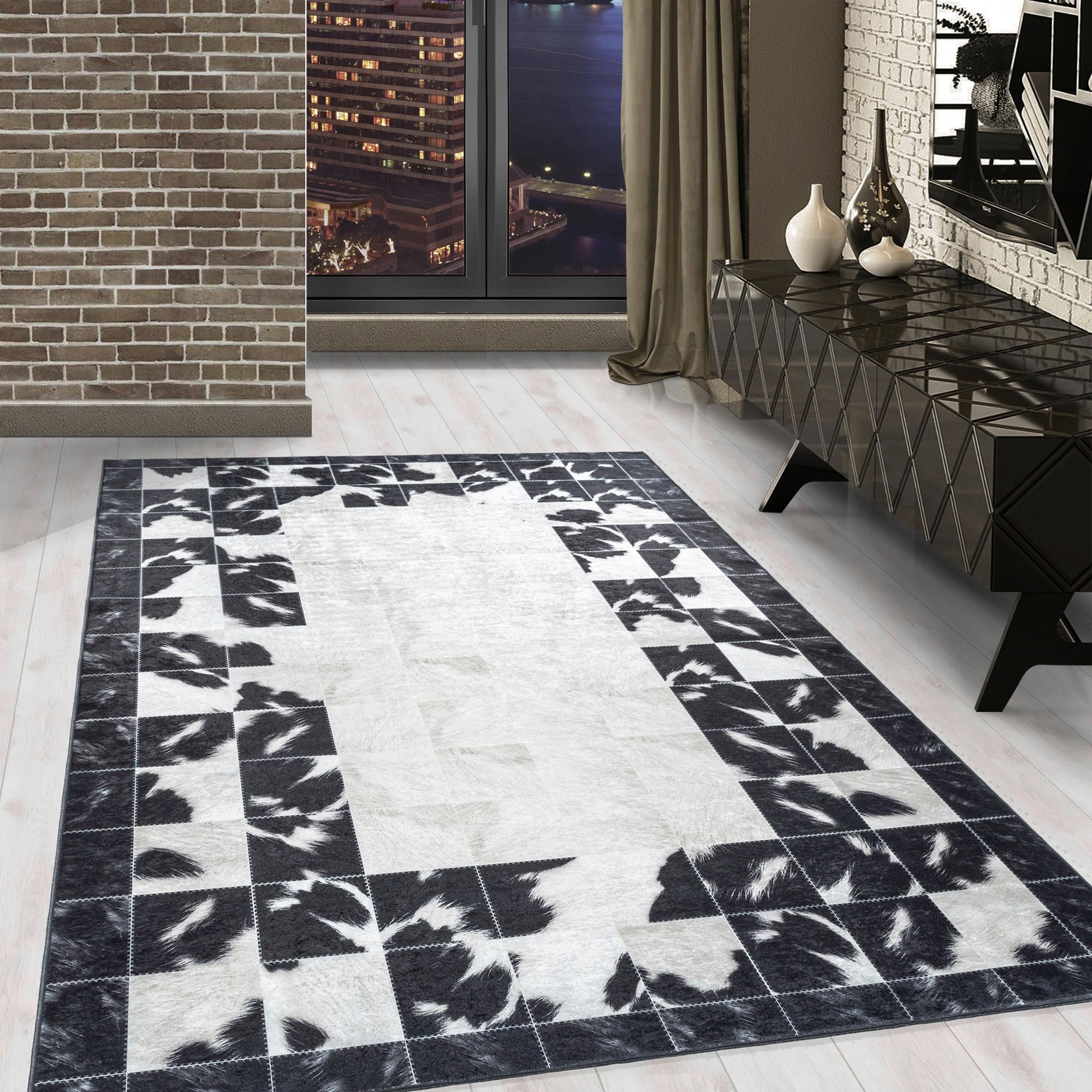 Flachwebteppich Fiesta - Creme/Schwarz, Design, Textil (160/230cm) - Novel