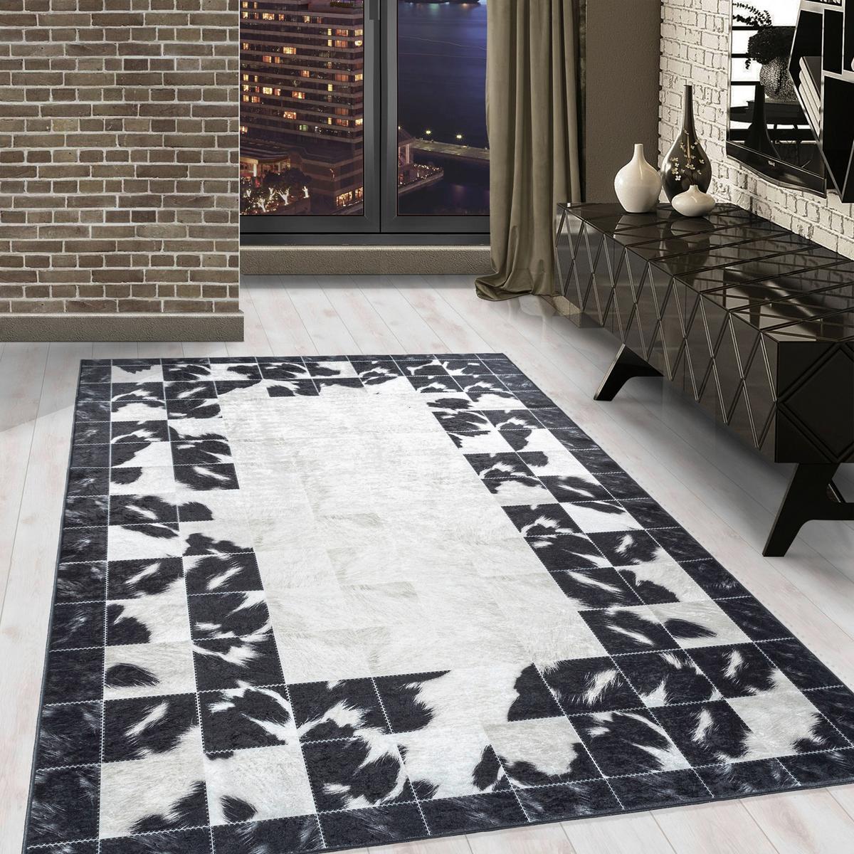 Flachwebteppich Fiesta - Creme/Schwarz, Design, Textil (160/230cm) - Novel