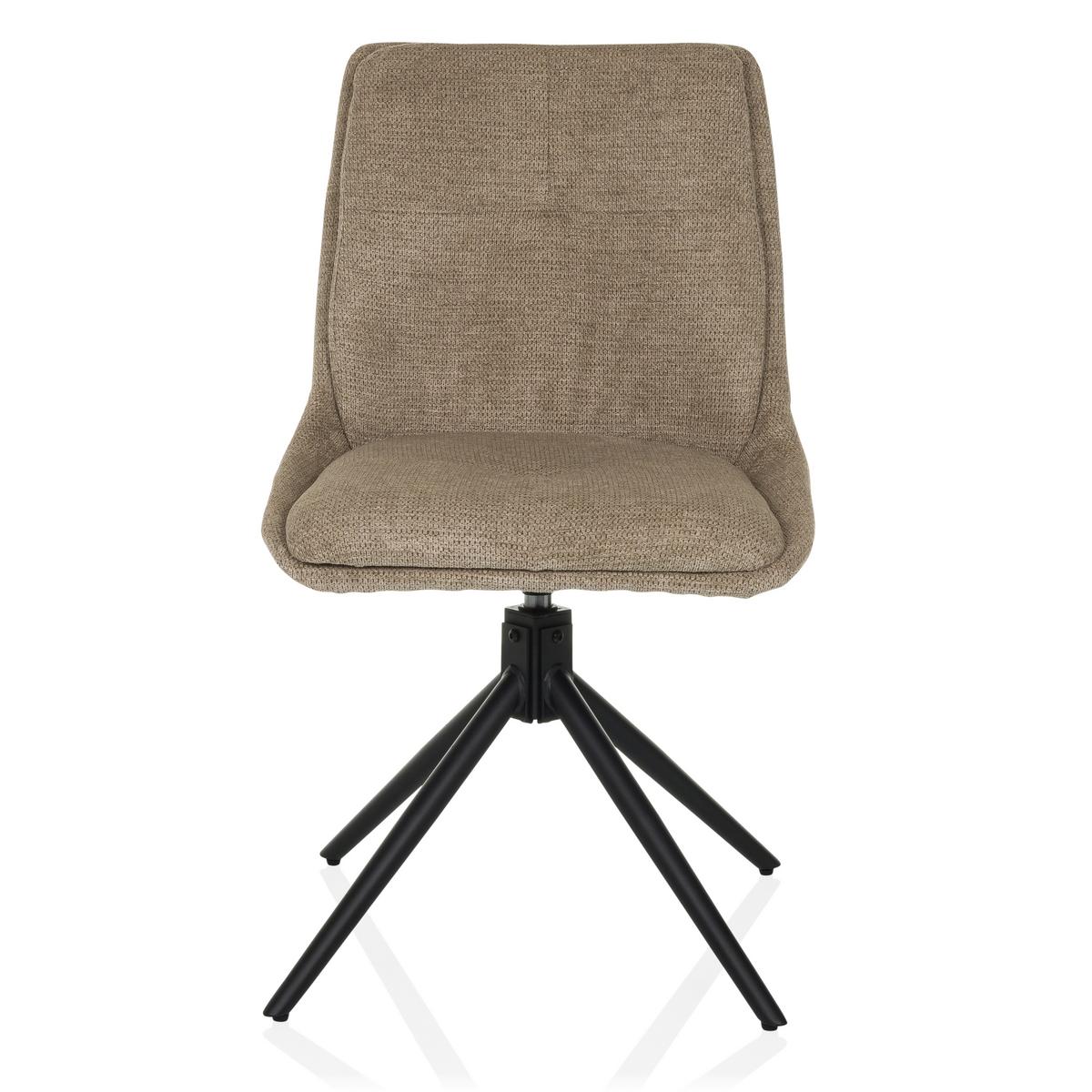 Drehstuhl Tarviso I Beige B: 53 cm - Beige/Schwarz, MODERN, Textil/Metall (53/89/58cm) - MID.YOU