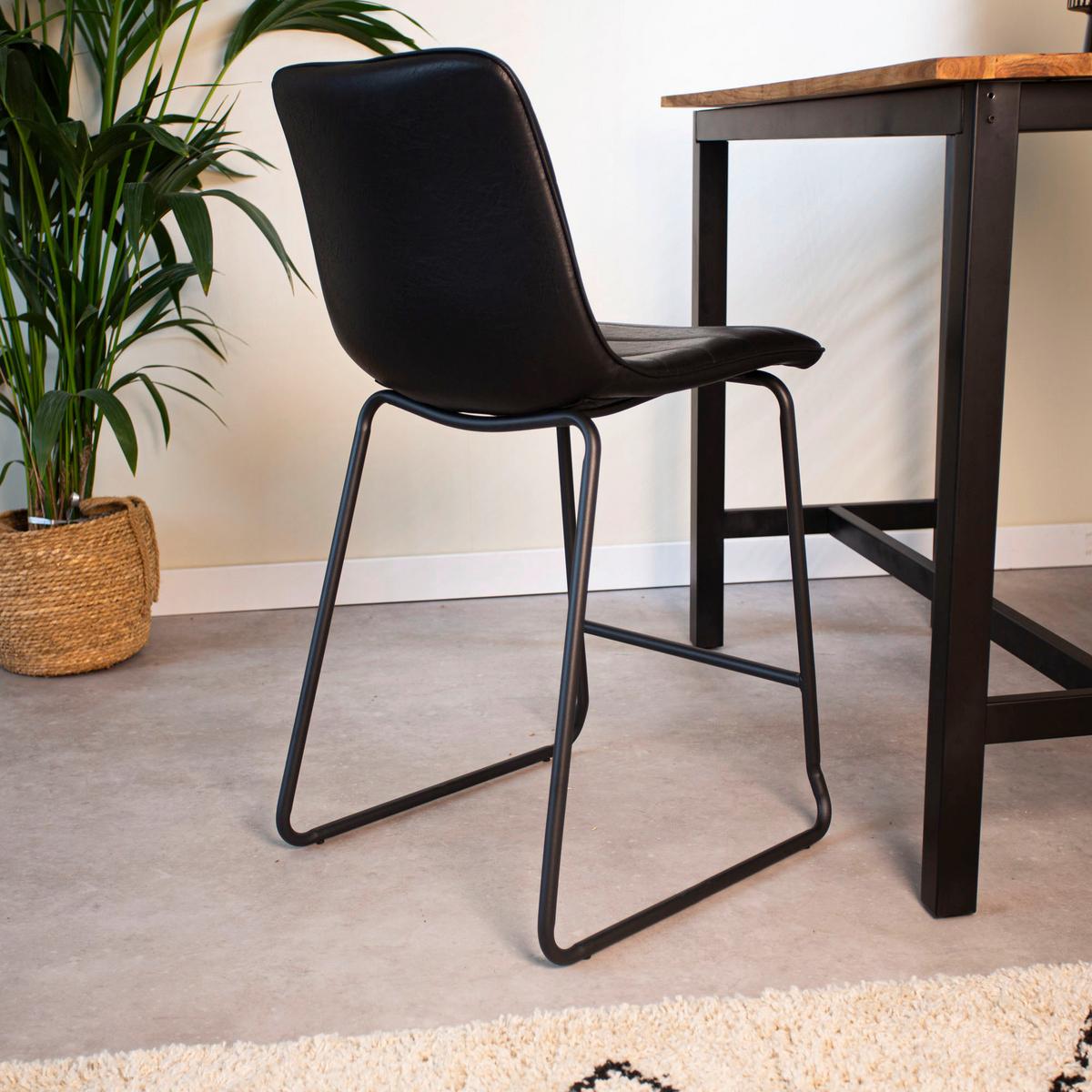 Barhocker-set Milan - Schwarz, KONVENTIONELL, Kunststoff/Textil (49/98/54,5cm) - MID.YOU